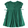 Load image into Gallery viewer, Green Velvet and Satin Bow Christmas Dress