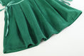 Load image into Gallery viewer, Green Velvet and Satin Bow Christmas Dress