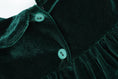 Load image into Gallery viewer, Green Velvet Ruffle Dress