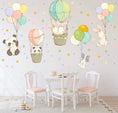 Load image into Gallery viewer, Baby animals inside Hot Air Balloons - Fabric Nursery Wall Art Decals