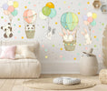 Load image into Gallery viewer, Baby animals inside Hot Air Balloons - Fabric Nursery Wall Art Decals