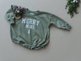 Load image into Gallery viewer, Merry Mini Christmas Sweatshirt Romper