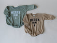 Load image into Gallery viewer, Merry Mini Christmas Sweatshirt Romper