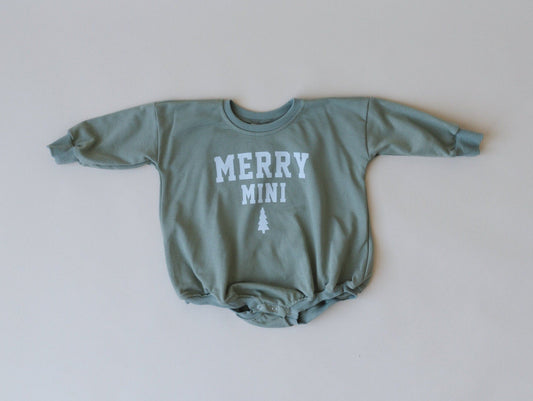 Merry Mini Christmas Sweatshirt Romper