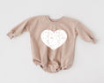 Load image into Gallery viewer, Distressed Heart Sweatshirt Romper - more colors