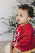 Load image into Gallery viewer, Vintage Santa Graphic Sweatshirt Romper - Red