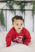 Load image into Gallery viewer, Vintage Santa Graphic Sweatshirt Romper - Red