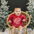 Load image into Gallery viewer, Vintage Santa Graphic Sweatshirt Romper - Red