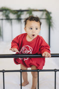 Load image into Gallery viewer, Vintage Santa Graphic Sweatshirt Romper - Red