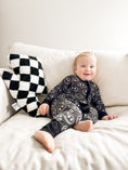 Load image into Gallery viewer, Black Check Bolt Plush Pillow
