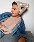 Load image into Gallery viewer, Beige Bolt Beanie