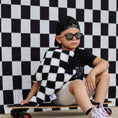 Load image into Gallery viewer, Black Check Bolt Plush Pillow