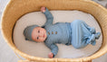 Load image into Gallery viewer, Knotted Baby Gown - Arona Blue Ribbed