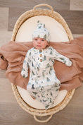 Load image into Gallery viewer, Green Forest Bamboo Knotted Baby Gown