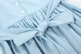 Load image into Gallery viewer, Light Blue Christmas Tree Smocked Knit Dress