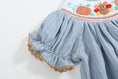 Load image into Gallery viewer, Light Blue Pinstripe Turkey Smocked Bishop Dress