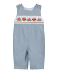 Load image into Gallery viewer, Light Blue Pinstripe Turkey Smocked Longall