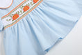 Load image into Gallery viewer, Light Blue Pumpkin Vine Smocked Dress and Bloomers
