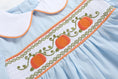 Load image into Gallery viewer, Light Blue Pumpkin Vine Smocked Dress and Bloomers
