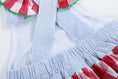 Load image into Gallery viewer, Light Blue Seersucker and Gingham Watermelon Ruffle Romper