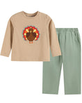 Load image into Gallery viewer, Light Brown Turkey Shirt and Sage Green Pants Set