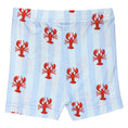 Load image into Gallery viewer, Two-Piece Short Sleeve + Shorts PJ Set - Blue Stripes + Lobsters