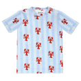 Load image into Gallery viewer, Two-Piece Short Sleeve + Shorts PJ Set - Blue Stripes + Lobsters