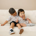 Load image into Gallery viewer, Mama Tattoo Hearts Bamboo Henley Romper