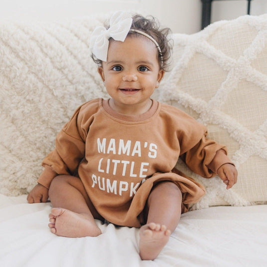 Mama's Little Pumpkin Sweatshirt Romper