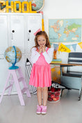 Load image into Gallery viewer, Neon Pink Faux Suede Pinafore