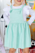 Load image into Gallery viewer, Mint Faux Suede Pinafore