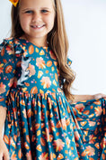 Load image into Gallery viewer, Gobble til You Wobble 3/4 Sleeve Ruffle Twirl Dress
