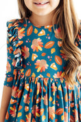 Load image into Gallery viewer, Gobble til You Wobble 3/4 Sleeve Ruffle Twirl Dress
