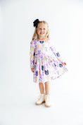 Load image into Gallery viewer, Tied with a Boo Lavender L/S Pocket Twirl Dress