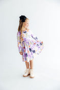 Load image into Gallery viewer, Tied with a Boo Lavender L/S Pocket Twirl Dress