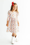 Load image into Gallery viewer, Gingerbread Lane 3/4 Sleeve Ruffle Twirl Dress