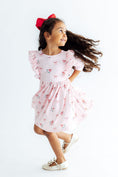 Load image into Gallery viewer, Winter Berries 3/4 Sleeve Ruffle Twirl Dress