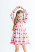 Load image into Gallery viewer, Candy Cane Ballet L/S Ruffle Hem Twirl Dress