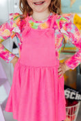 Load image into Gallery viewer, Neon Pink Faux Suede Pinafore