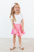 Load image into Gallery viewer, Pink Polka Dots Ruffle Twirl Skort