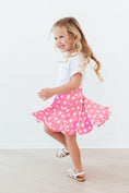 Load image into Gallery viewer, Pink Polka Dots Ruffle Twirl Skort