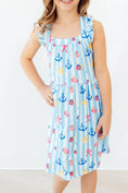 Load image into Gallery viewer, TIDEPOOL TREASURES RUFFLE CROSS BACK DRESS