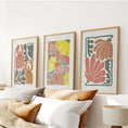 Load image into Gallery viewer, Boho Chic Botanical Decor. Set of 3 Abstract Flowers Prints