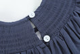 Load image into Gallery viewer, Navy Blue Nativity Long Sleeve Smocked Bishop Dress