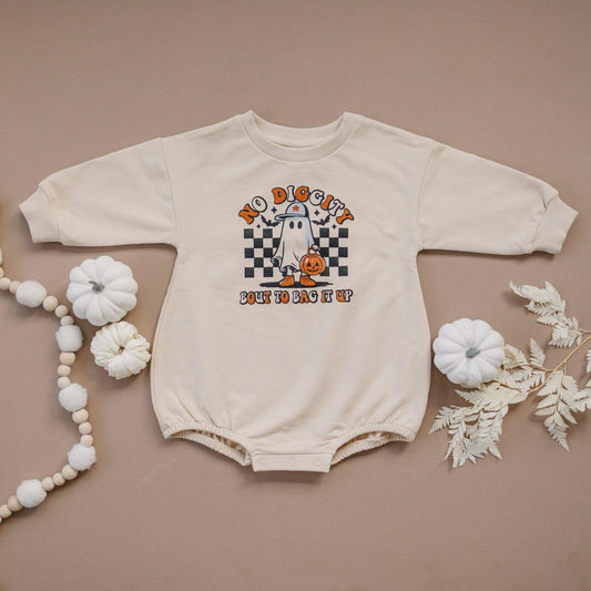 No Diggity Bout to Bag It Up Organic Cotton Oversized Sweatshirt Romper