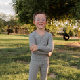 Load image into Gallery viewer, Bamboo Two Piece Pajamas | Forest Stripe Ribbed
