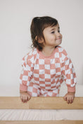 Load image into Gallery viewer, Organic Cotton Checkered Jogger Set - Pink