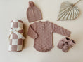 Load image into Gallery viewer, Organic Knit Bodysuit- Mocha Checker