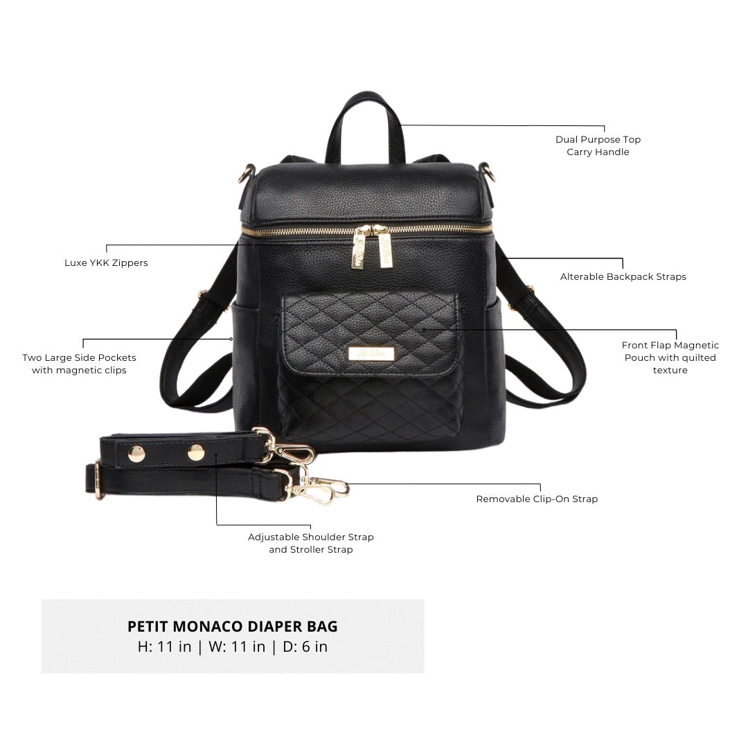 Petit Diaper Bag Ebony Black