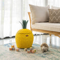 Load image into Gallery viewer, Pineapple Rattan Storage Basket Yellow - Medium